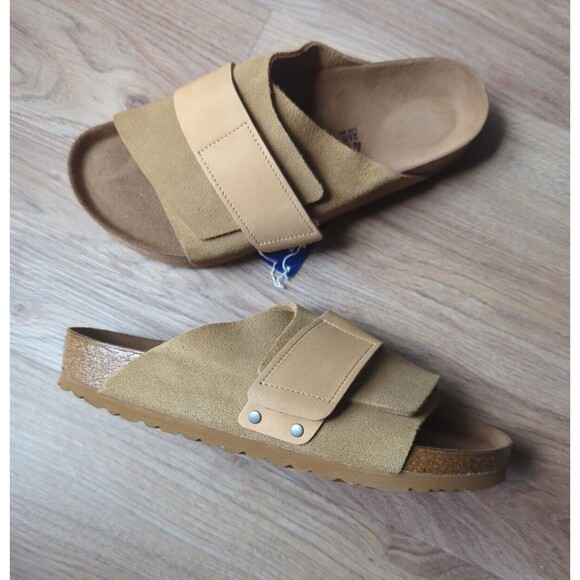 Birkenstock Kyoto Suede Sandals Tan Sand Womens 10-10.5 EU 41 - Picture 1 of 11